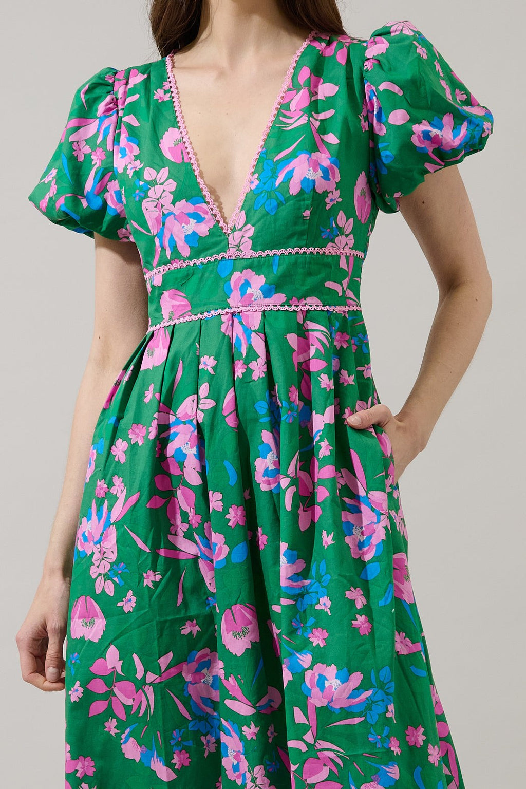 Green Floral Maxi Dress