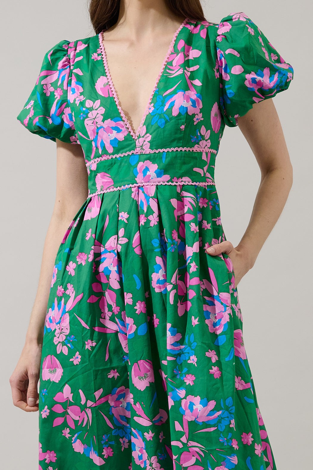 Green Floral Maxi Dress