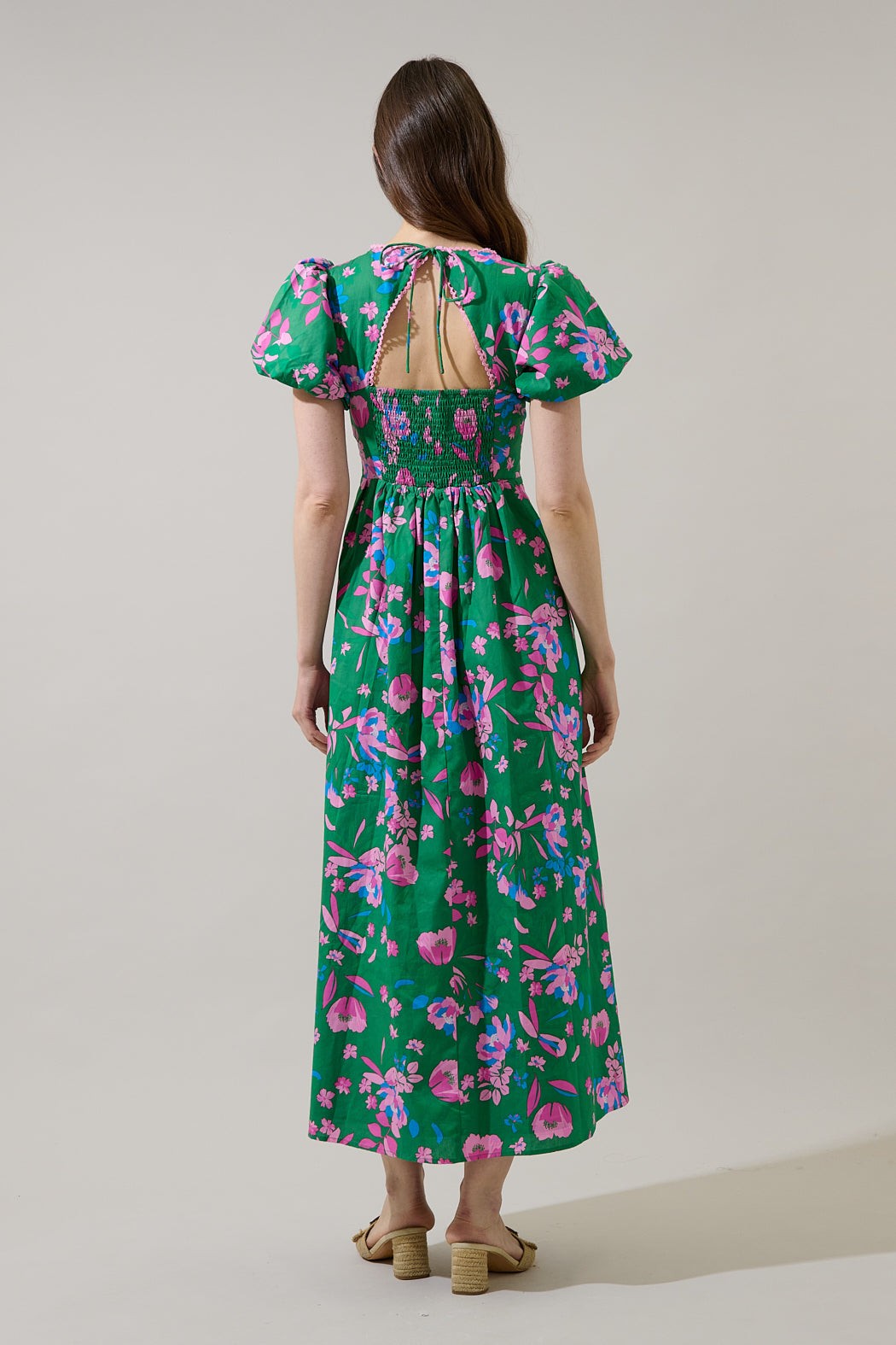 Green Floral Maxi Dress