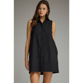 NEW Solid stand collar sleeveless mini dress