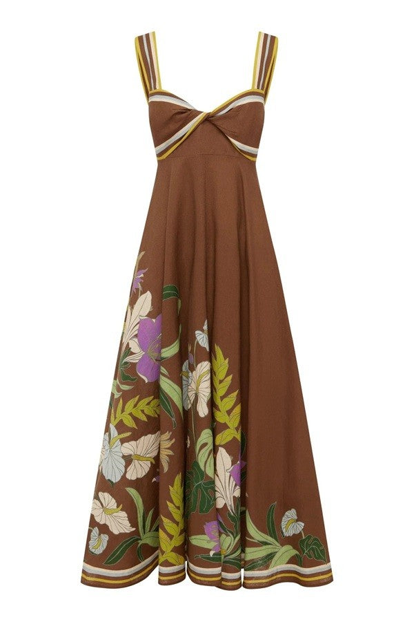 Floral Print Twist Front Dress