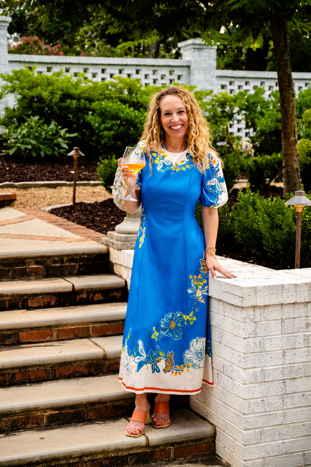 Floral Puff Sleeve Midi Dress