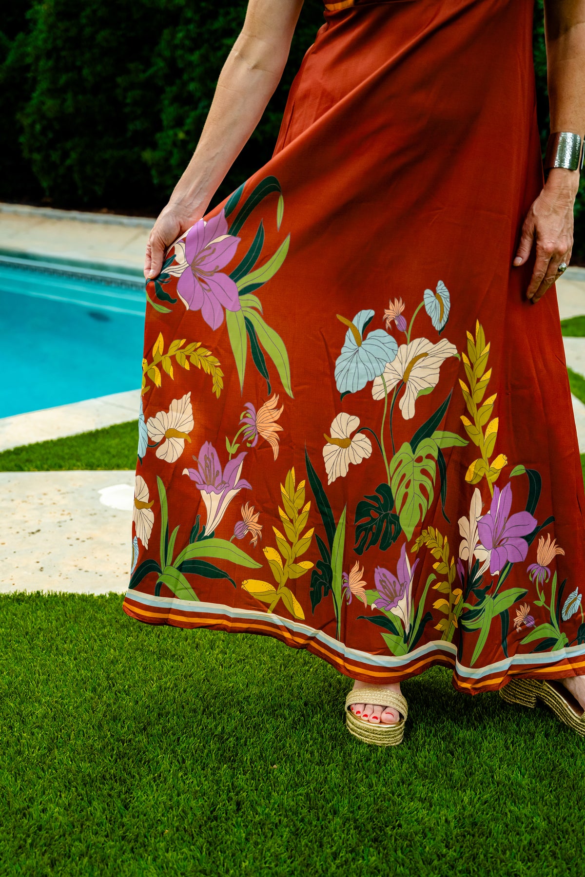 Floral Print Twist Front Dress